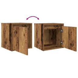 Berkfield Wall-Mounted Bedside Cabinet Old Wood 38X34X40 Cm - thumbnail 9