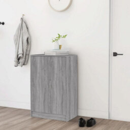 Berkfield Shoe Cabinet Grey Sonoma 60X35X92 Cm Engineered Wood - thumbnail 3