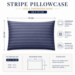 Moonlight Bedding Pillowcase Set Of 2 Satin Stripe Pattern Microfiber Pillowcases Envelope Closure Bed Pillow Cover (Washed Blue) - thumbnail 7