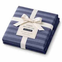 Moonlight Bedding Pillowcase Set Of 2 Satin Stripe Pattern Microfiber Pillowcases Envelope Closure Bed Pillow Cover (Washed Blue) - thumbnail 6