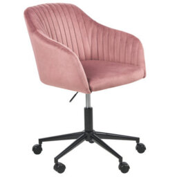 Beliani  Desk Chair Venice Velvet Pink