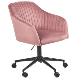 Beliani  Desk Chair Venice Velvet Pink - thumbnail 4