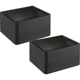 2 Pack Anthracite Aluminium Ip44 Outdoor Wall Lights - 6W Led Porch Lamps