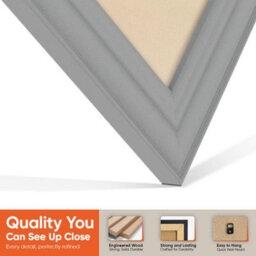 "AK Frames 25X17"" Light Grey Classic Vinyl Record Frame With Ivory Mount For 12 Inch Lp Cover & Disc - Overlapped Design" - thumbnail 3