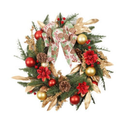 Amorly 45Cm Christmas Tree Decoration, Christmas Wreath, Rattan Horn, Champagne, Gold Wall Hanging, Door Hanging, Scene Decoration - thumbnail 8