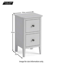 Elgin Grey Narrow Bedside Table Fully Assembled - By Roseland Furniture - thumbnail 6