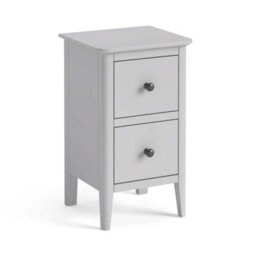 Elgin Grey Narrow Bedside Table Fully Assembled - By Roseland Furniture - thumbnail 1