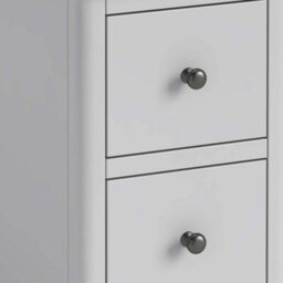 Elgin Grey Narrow Bedside Table Fully Assembled - By Roseland Furniture - thumbnail 3