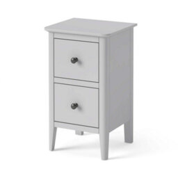 Elgin Grey Narrow Bedside Table Fully Assembled - By Roseland Furniture - thumbnail 2