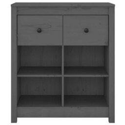 Vidaxl Sideboard Grey 70X35X80 Cm Solid Wood Pine - thumbnail 3
