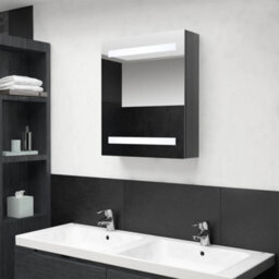 Berkfield Led Bathroom Mirror Cabinet Shining Grey 50X14X60 Cm - thumbnail 1
