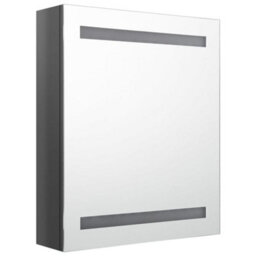 Berkfield Led Bathroom Mirror Cabinet Shining Grey 50X14X60 Cm - thumbnail 3