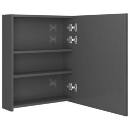 Berkfield Led Bathroom Mirror Cabinet Shining Grey 50X14X60 Cm - thumbnail 6