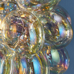 Anson Lighting Carlin Pendant Light Finished In Chrome Plate And Iridescent Glass - thumbnail 4
