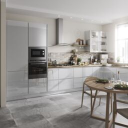 GoodHome Alisma Innovo Handleless High Gloss Grey Slab Drawer Front Of 2 (H)340mm (W)595mm (T)18mm - thumbnail 5