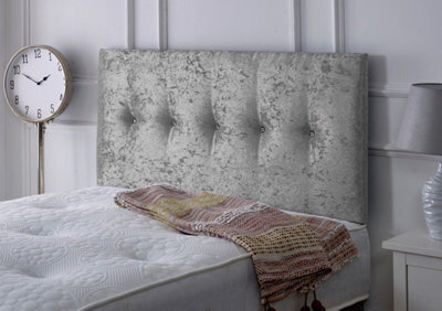 "Adore Designs Madrid Crushed Velvet 4Ft6 Double 24"" Headboard - Grey"