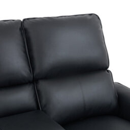 More4Homes Madrid 2 Seater W Console Manual Recliner Air Leather Sofa (Black) - thumbnail 6