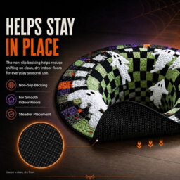 Amorly Halloween 3D Vortex Illusion Round Rug, Skeleton Hole Optical Illusion Area Rug, Non Slip Halloween Decor Floor Mat - thumbnail 3