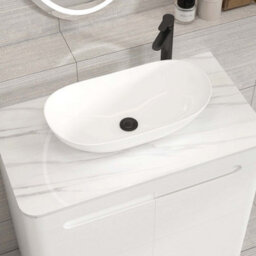 Royal Bathrooms Venice 800mm Gloss White Freestanding Bathroom Countertop Vanity Unit 2 Door With Cesar Basin - thumbnail 6