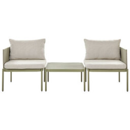 Beliani Garden Lounge Set With Table 2 Seater Terracina Metal Olive Green - thumbnail 1
