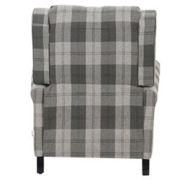 Living And Home Grey-Black Fabric Upholstered Sofa Pushback Reclining Chair Armchair - thumbnail 5