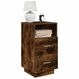 Berkfield Bedside Cabinets 2 Pcs With 2 Drawers Smoked Oak 36X36X68 Cm - thumbnail 1