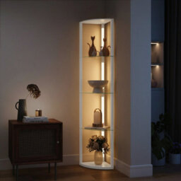 Homcom Led Floor Lamp With Shelves, Dimmable Standing Lamp With Foot Switch
