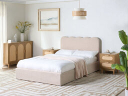 Beliani Ottoman Bed Boucle Nanterre 140 X 200 Cm (Eu Double) Beige - thumbnail 2