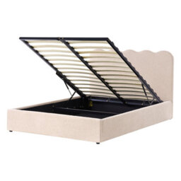 Beliani Ottoman Bed Boucle Nanterre 140 X 200 Cm (Eu Double) Beige - thumbnail 4