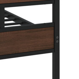 Berkfield Metal Bed Frame Without Mattress Brown Oak 200X200 Cm - thumbnail 7