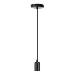 Ledsone Vintage Pendant Light Fitting, Modern Retro Industrial Style E27 Black Lamp Holder Black Ceiling Rose, 1M