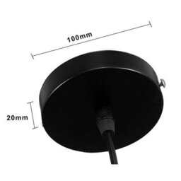 Ledsone Vintage Pendant Light Fitting, Modern Retro Industrial Style E27 Black Lamp Holder Black Ceiling Rose, 1M - thumbnail 6