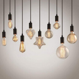 Ledsone Vintage Pendant Light Fitting, Modern Retro Industrial Style E27 Black Lamp Holder Black Ceiling Rose, 1M - thumbnail 7