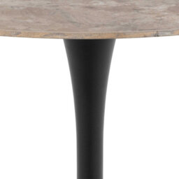 Wyld Haus Cloverfern 90Cm Round Dining Table - Brown Ceramic Top, Matt Black Steel Base - thumbnail 4