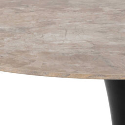 Wyld Haus Cloverfern 90Cm Round Dining Table - Brown Ceramic Top, Matt Black Steel Base - thumbnail 3