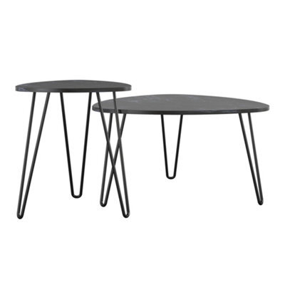 Novogratz Athena Nesting Tables In Black Marble Look - image 1