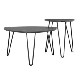 Novogratz Athena Nesting Tables In Black Marble Look - thumbnail 2