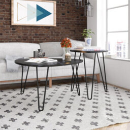 Novogratz Athena Nesting Tables In Black Marble Look - thumbnail 3
