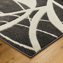 Modern Optical 3D Charcoal Easy To Clean Abstract Rug For Dining Room-200Cm X 285Cm - thumbnail 4