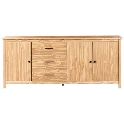 Wyld And Coco Pine Sideboard 3-Door 3-Drawer Light Brown 1900X400X800mm - image 1