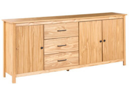 Wyld And Coco Pine Sideboard 3-Door 3-Drawer Light Brown 1900X400X800mm - thumbnail 3