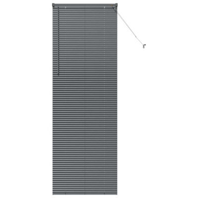 Berkfield Modern Window Blind With Curtains Manual Dark Grey Aluminium