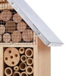 Insect Wooden Hotel Metal Roof Nesting Home Bee Keeping Bug Garden Ladybird Box B 23X7X40Cm - thumbnail 5