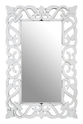 Orsina Ginny Wall Mirror, Silver, Glass, Wood - image 1