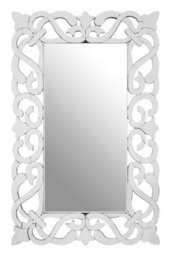 Orsina Ginny Wall Mirror, Silver, Glass, Wood