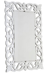 Orsina Ginny Wall Mirror, Silver, Glass, Wood - thumbnail 2