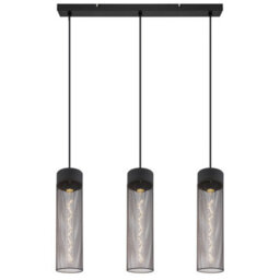 Luminosa Lighting Luminosa Hans Bar Pendant Ceiling Light Matt Black 3X E27 - thumbnail 3