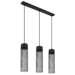 Luminosa Lighting Luminosa Hans Bar Pendant Ceiling Light Matt Black 3X E27 - thumbnail 2