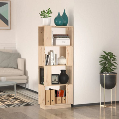 Berkfield Book Cabinet/room Divider 51X25X132 Cm Solid Wood Pine - image 1