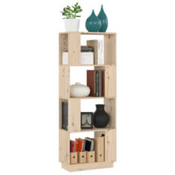 Berkfield Book Cabinet/room Divider 51X25X132 Cm Solid Wood Pine - thumbnail 4